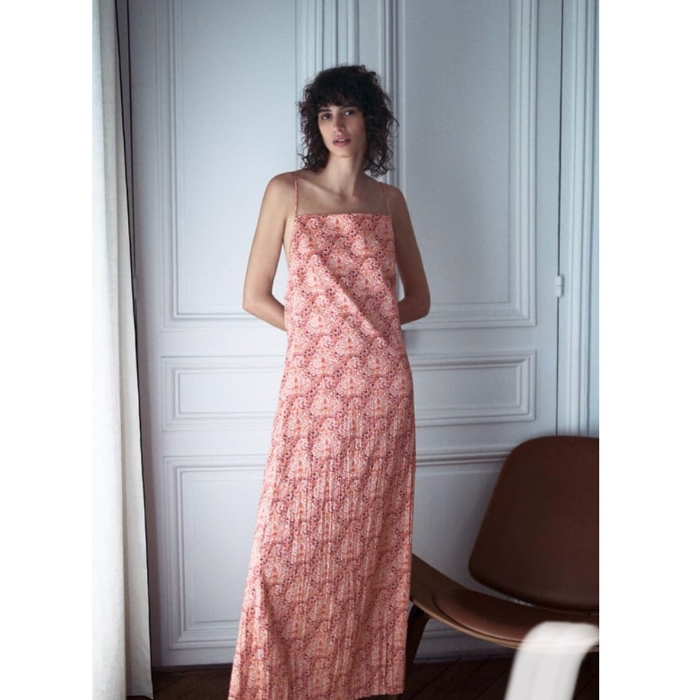 Maxi print dress, backless